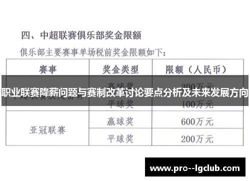 职业联赛降薪问题与赛制改革讨论要点分析及未来发展方向 职业联赛降薪问题与赛制改革讨论要点分析及未来发展方向